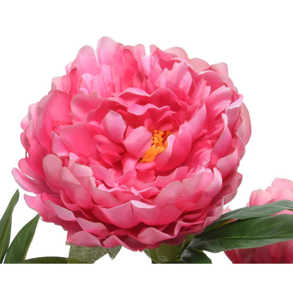 Decoris kunstplant pioenroos in pot polyester 41x47x57cm fuchsia