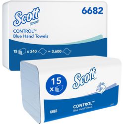 Papieren handdoeken scott control blauw 540 mm x 400 mm x 200 mm
