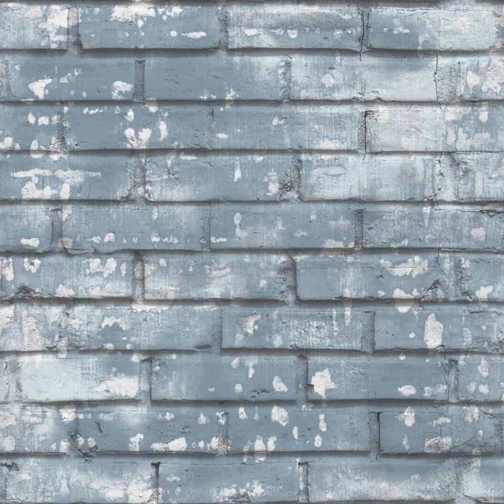 Noordwand behang urban Friends koffie bricks blauw en wit