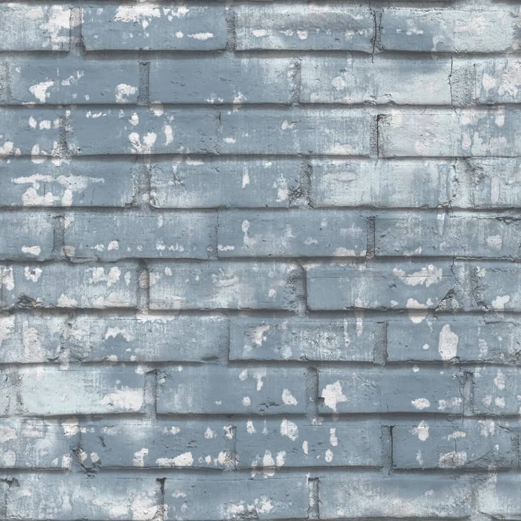 Noordwand behang urban Friends koffie bricks blauw en wit