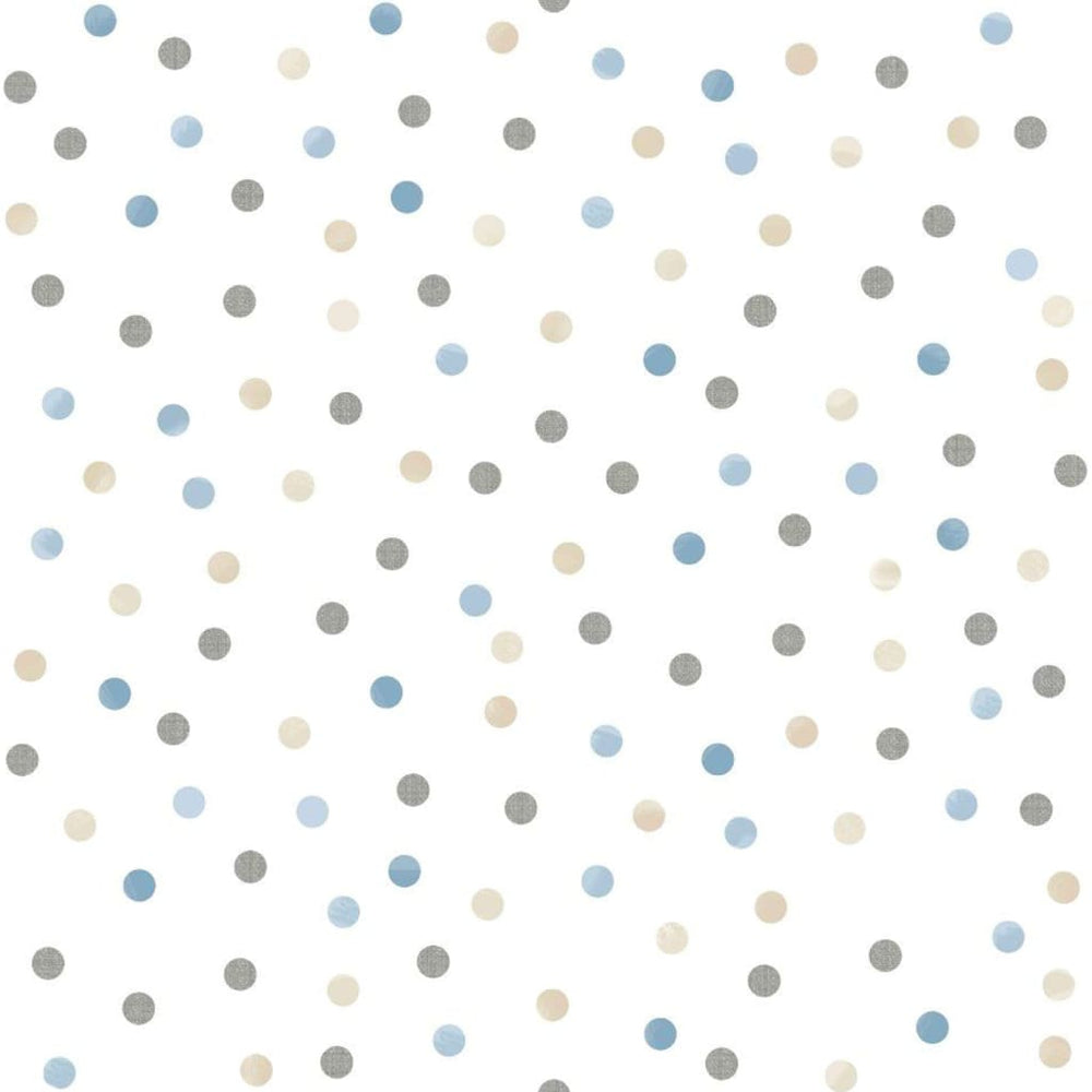 Noordwand behang mondo baby confetti dots wit blauw grijs beige