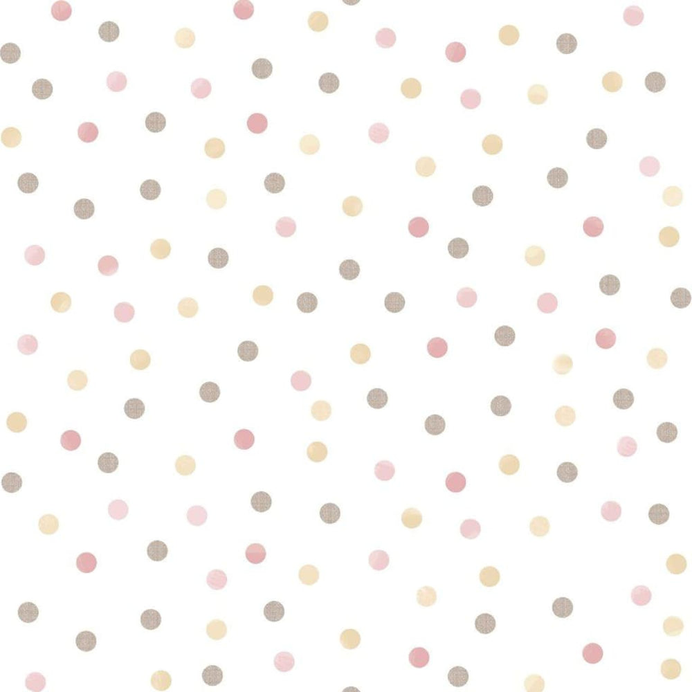 Noordwand behang mondo baby confetti dots roze wit bruin