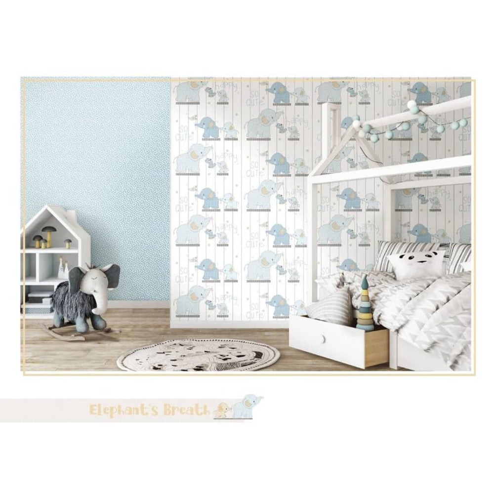 Noordwand behang mondo baby kleine stippen blauw en wit