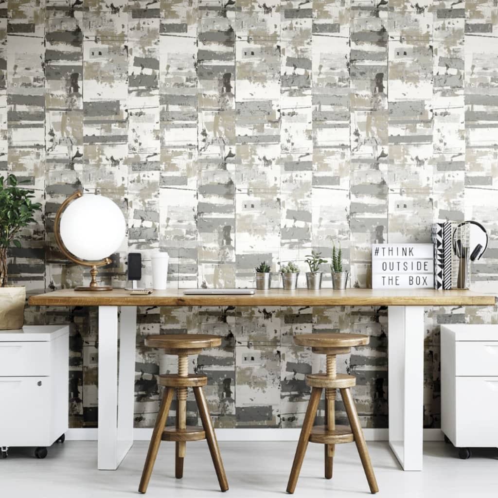 Noordwand Noordwand Behang Friends Coffee Industrieel Verweerd metallic beige