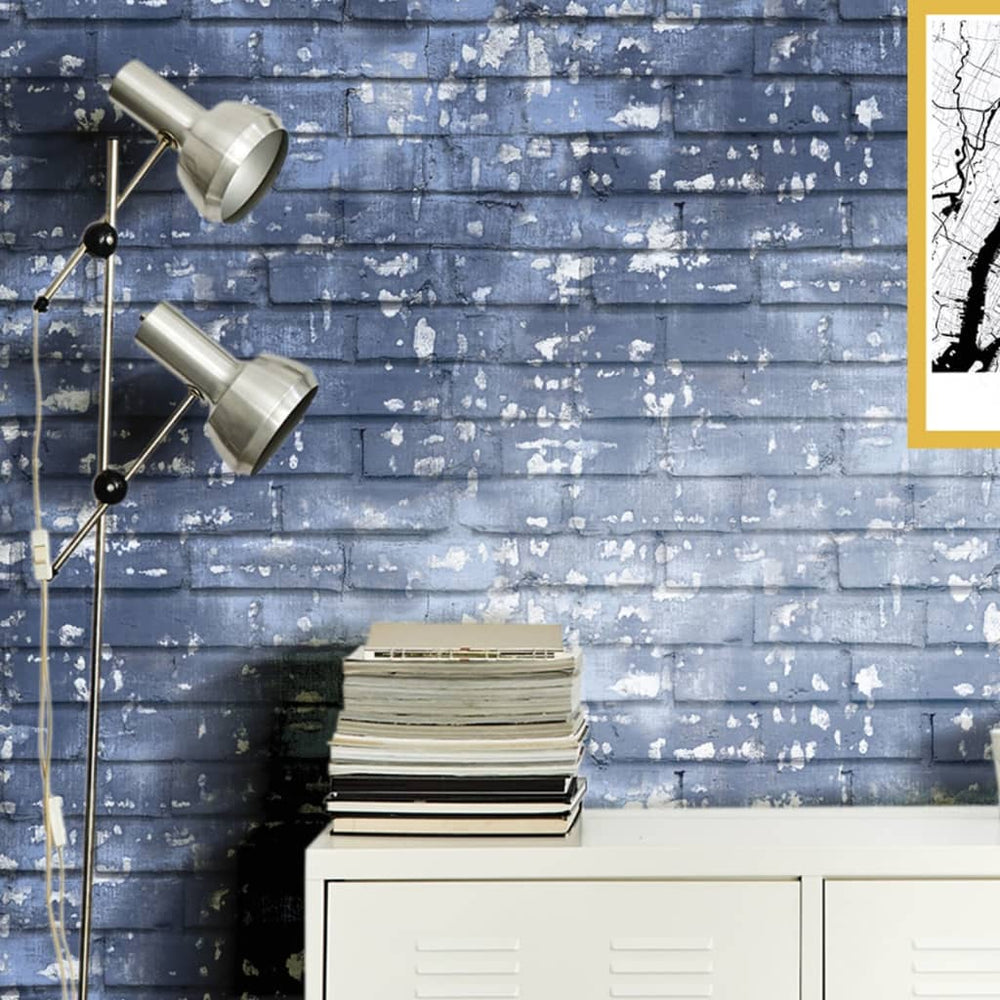 Noordwand behang vrienden koffiestenen blauw