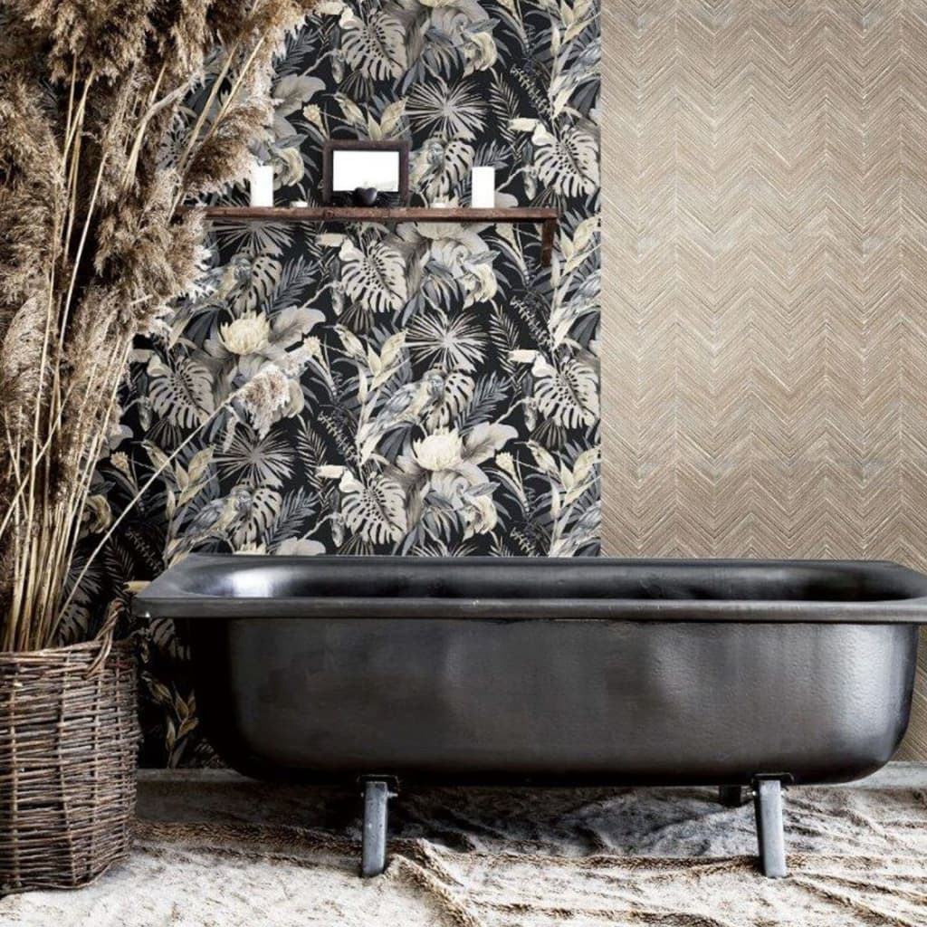 Noordwand behang topchic visgraat bruin