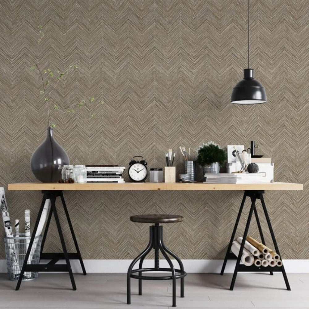 Noordwand behang topchic visgraat bruin