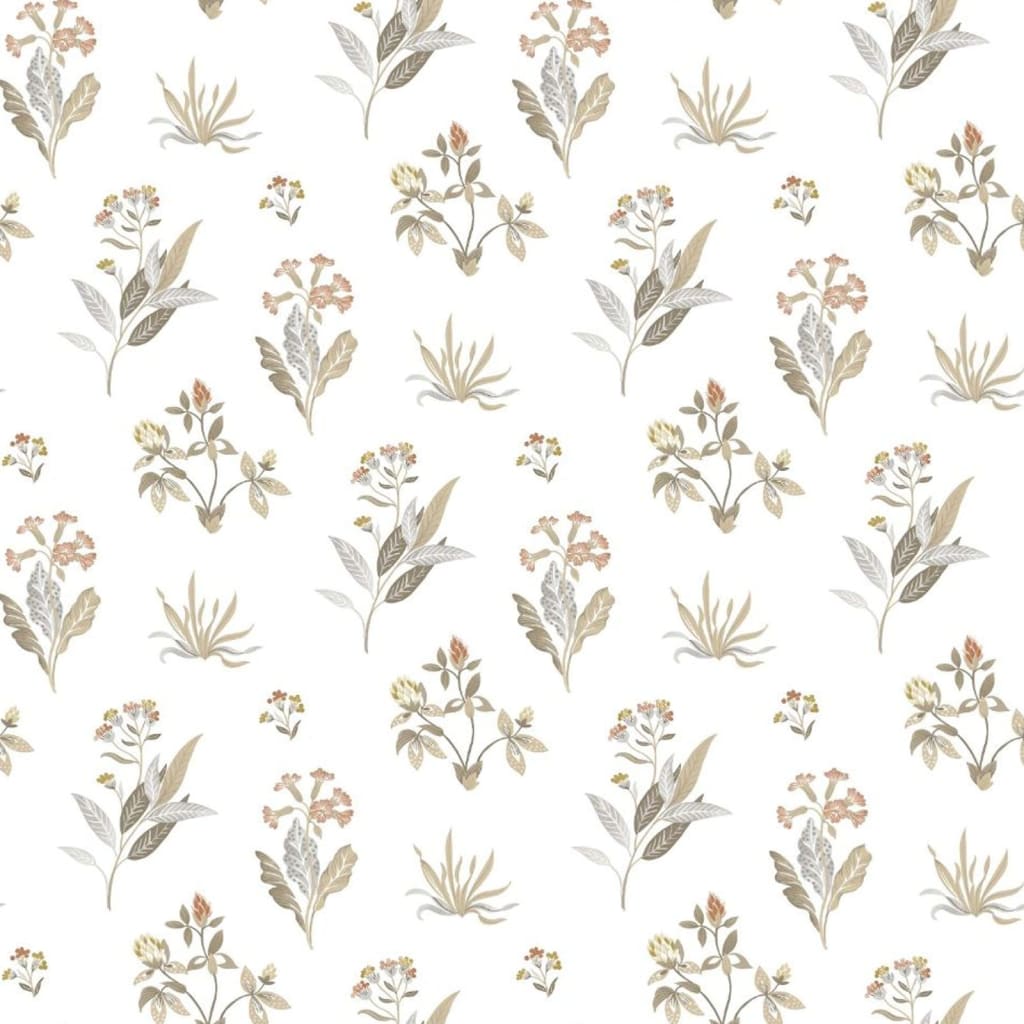 Noordwand Noordwand Behang Blooming Garden 6 Bloemen en Planten wit en grijs
