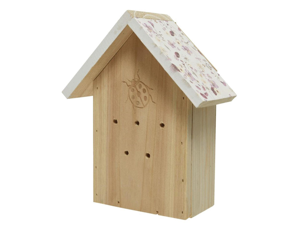 Decoris insectenhuis grenen w17-h21cm lieveheersbeestjes