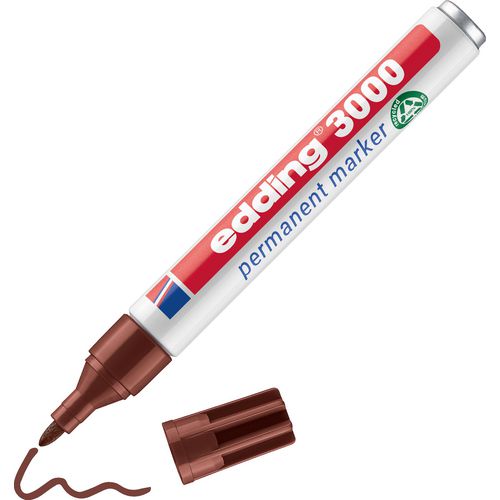 Edding permanent marker 3000 ultra 1,5-3mm rond sneldrogend waterbestendig bruin