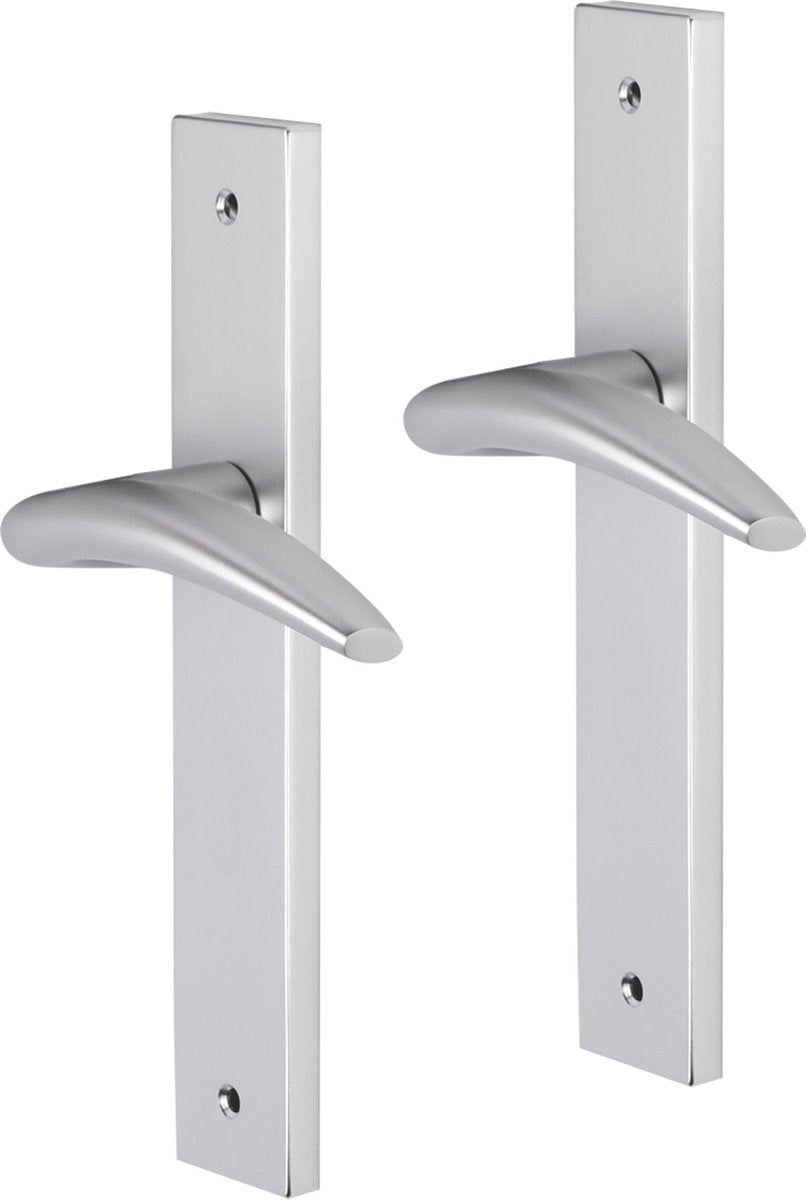 Impresso deurkruk - windsor - voor binnen - vierkant deurschild met schroeven - aluminium - 2 stuks