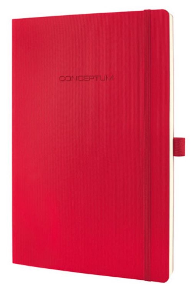 Sigel notitieboek - conceptum pure - a4 - softcover - rood - 194 pagina's - 80 grams - geruit - si-co314