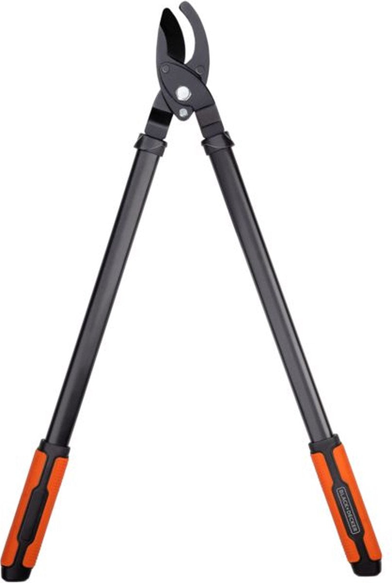 Black+decker takkenschaar - snijcapaciteit 38mm - snoeischaar van 72cm - met anti-kleeflaag op snijbladen - zwart oranje