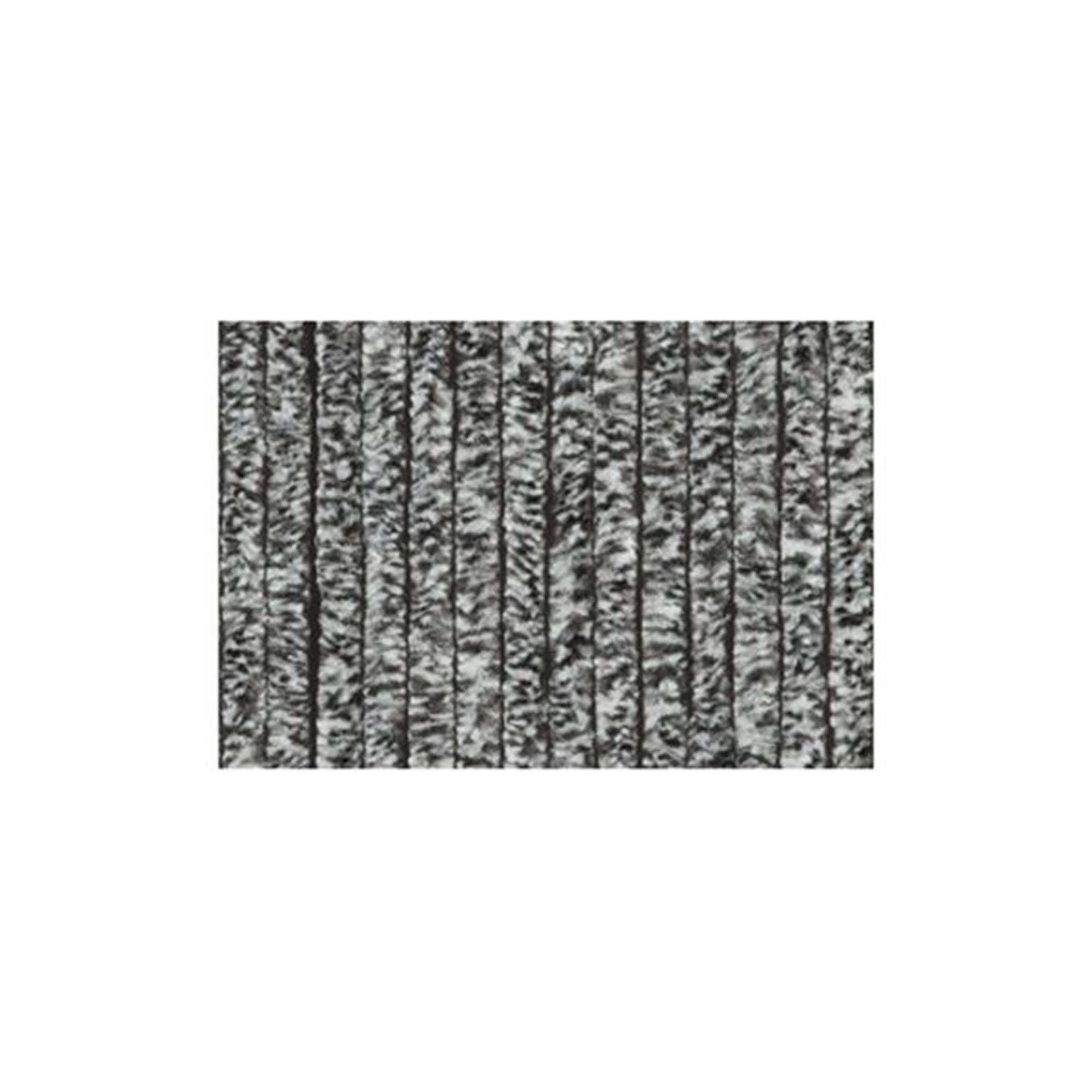 Wicotex kattenstaart deurgordijn 90x220 zwart wit grijs 100% polypropyleen in draagtas