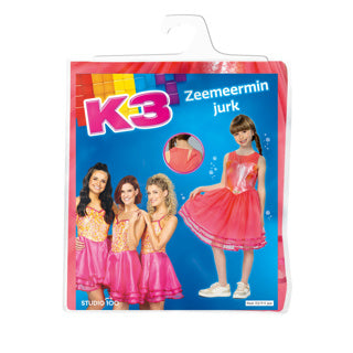 Studio 100 k3 verkleedjurk - lied van de zeemeermin - 9-11 jaar - verkleedkleding
