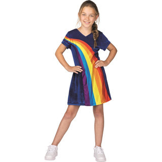 K3 Verkleedjurk Regenboog Blauw, 9-11 jaar
