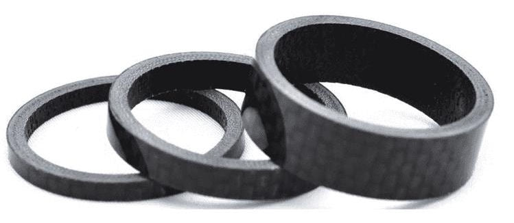 Ergotec balhoofd spacerset 1-1 8 (ø28,6) 3-delig 3 5 10mm carbon