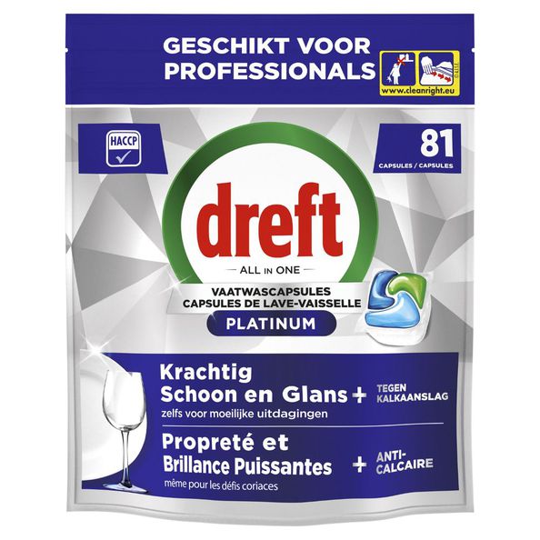 Dreft professional vaatwasmiddel platinum regular 81 tabs (300x 95x 240)