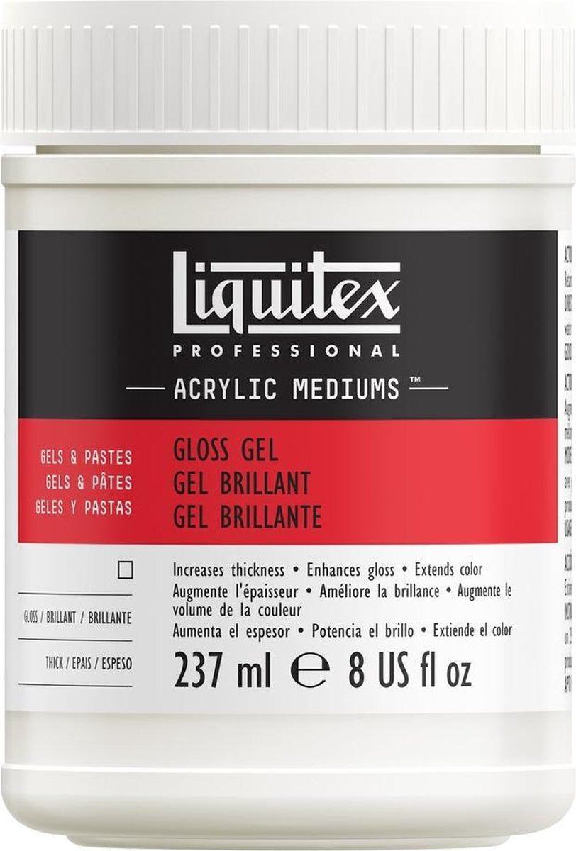Liquitex professional glans gel medium 237 ml – acryl additief, glansversterker, volumevergroting consistentie verdikken