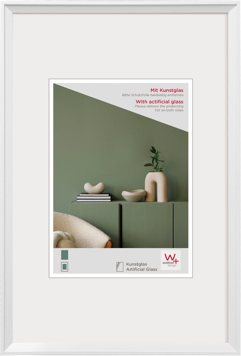 Walther desire - kunststof lijst - fotoformat 30x40 cm - kunstglas - wit