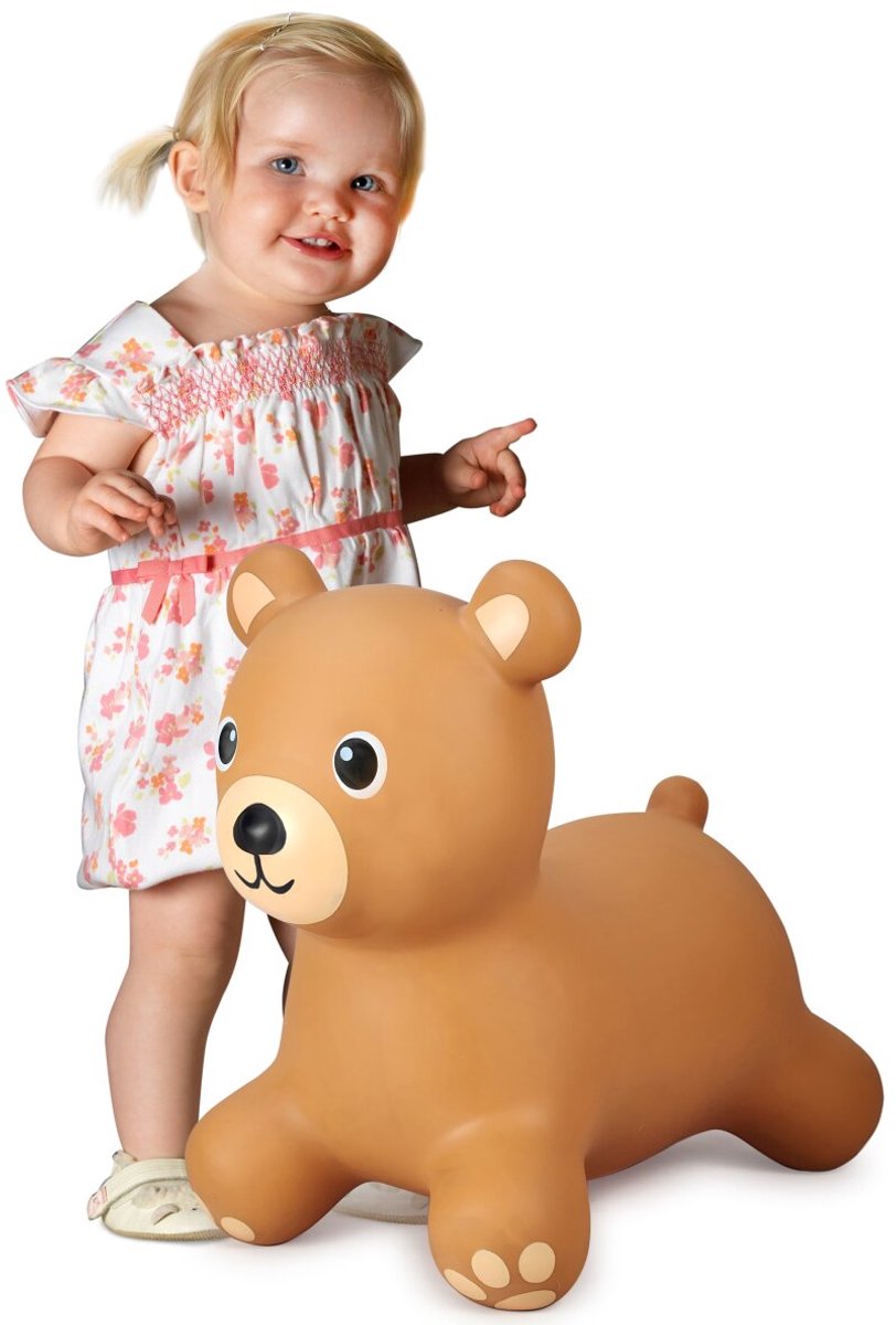 Jamara skippybal - 466001 skippydier beer - bruin - junior met pomp