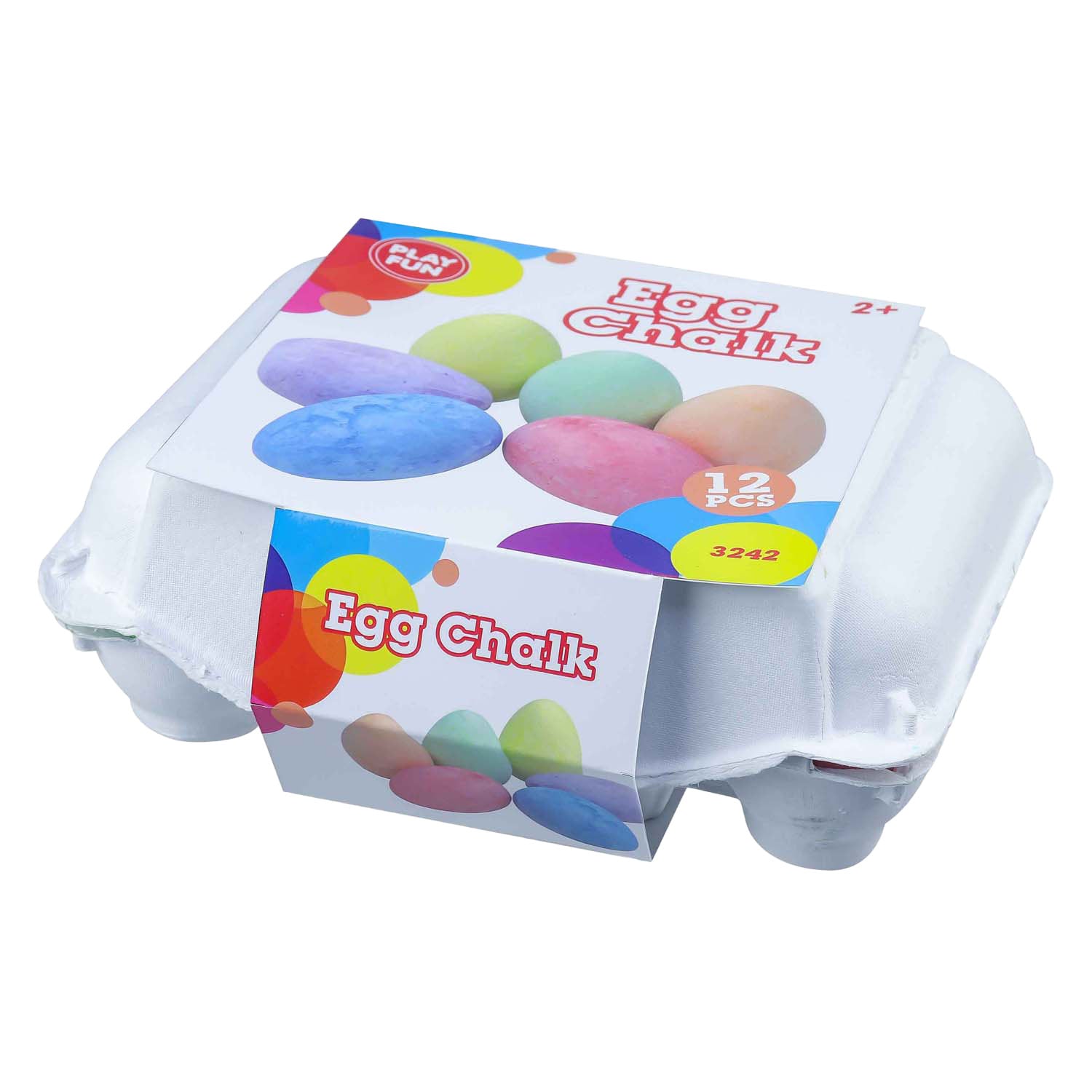 Playfun stoepkrijt eieren, 12dlg.