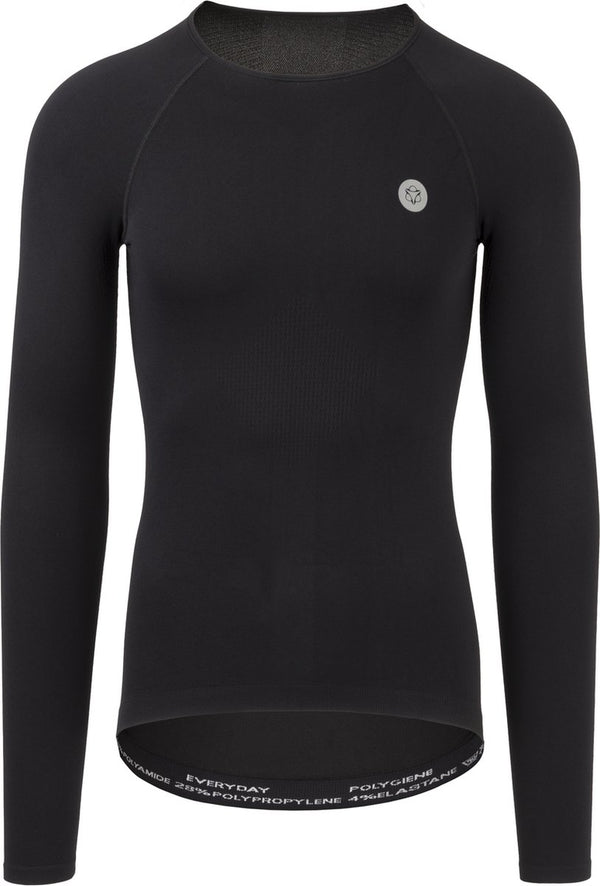 Agu base layer ls - ondershirt - thermo shirt - unisex - s m - zwart - naadloos - ademend - sneldrogend - polygiene techniek