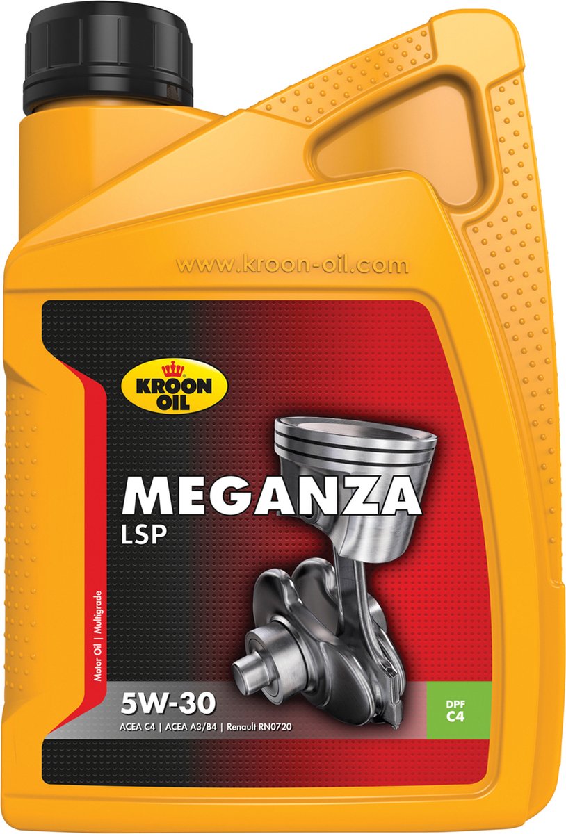 Kroon-oil meganza lsp - motorolie 5w-30 - low-saps - 1 liter - transparant