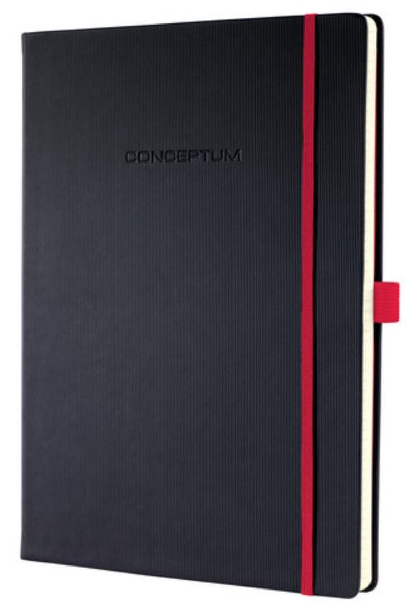Sigel notitieboek - conceptum red edition - a5 - zwart - hardcover - 194 pagina's - 80 grams - ruit - si-co662