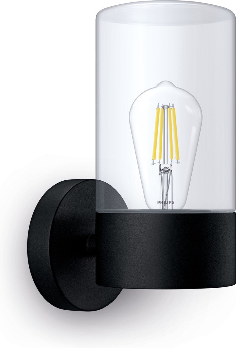 Philips led philips flareon wandlamp - zwart - e27