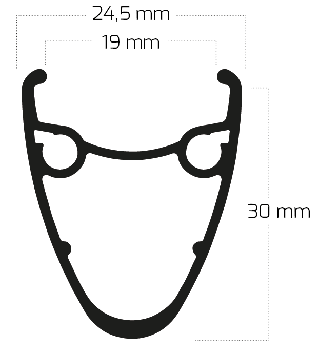Ryde velg dutch 19 - 28 622 x 19c aluminium 36 gaats disc - zwart