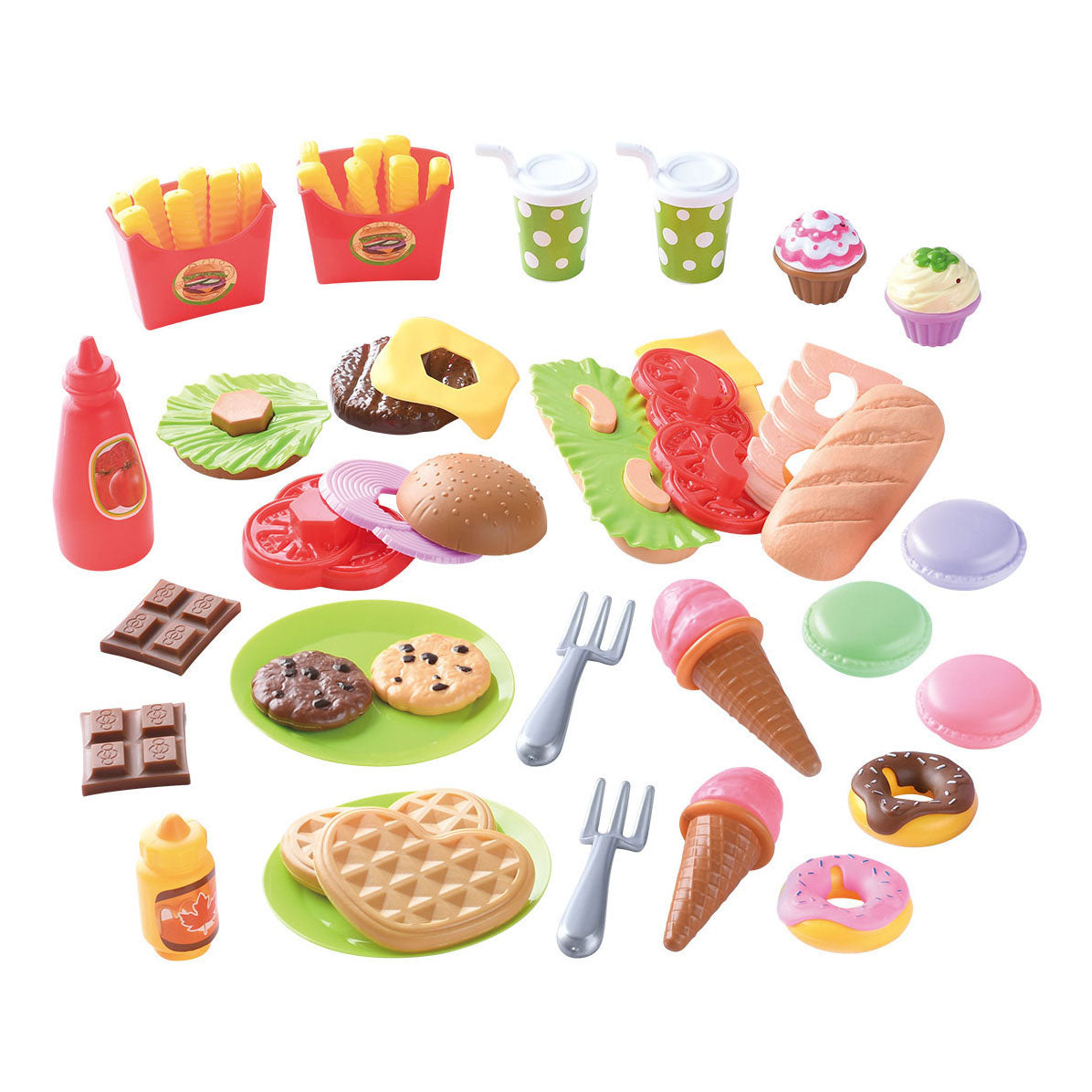 Speel speelgoed eten lunch en snacks speelset, 60dlg.