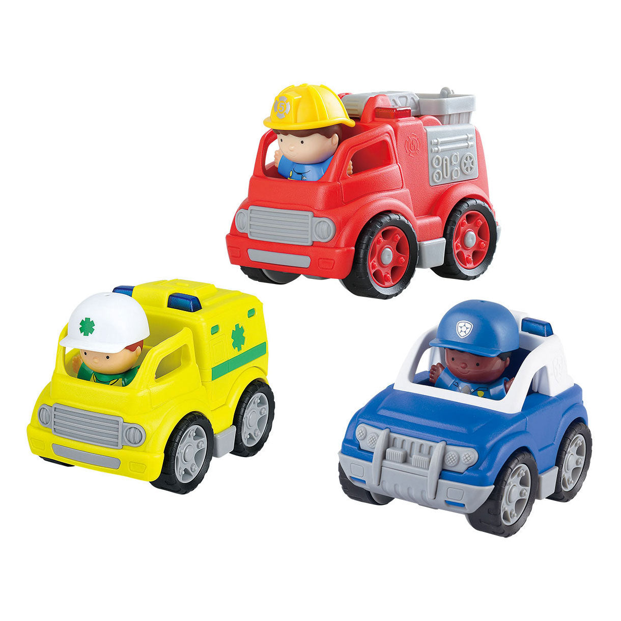 Speelhulpdienst voertuigen met figuren speelset, 6dlg.