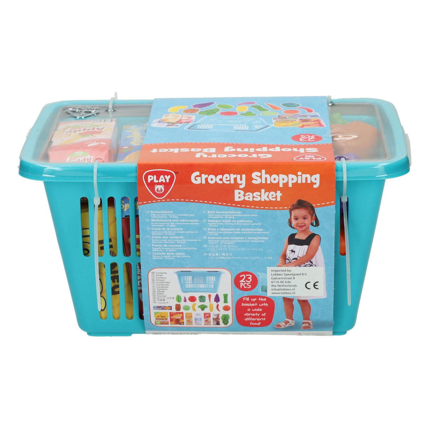 Speel winkelmandje met boodschappen speelset, 23dlg.