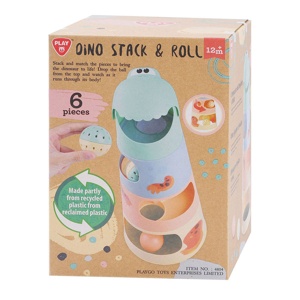 Speel dino stapeltoren met ballen, 6dlg.