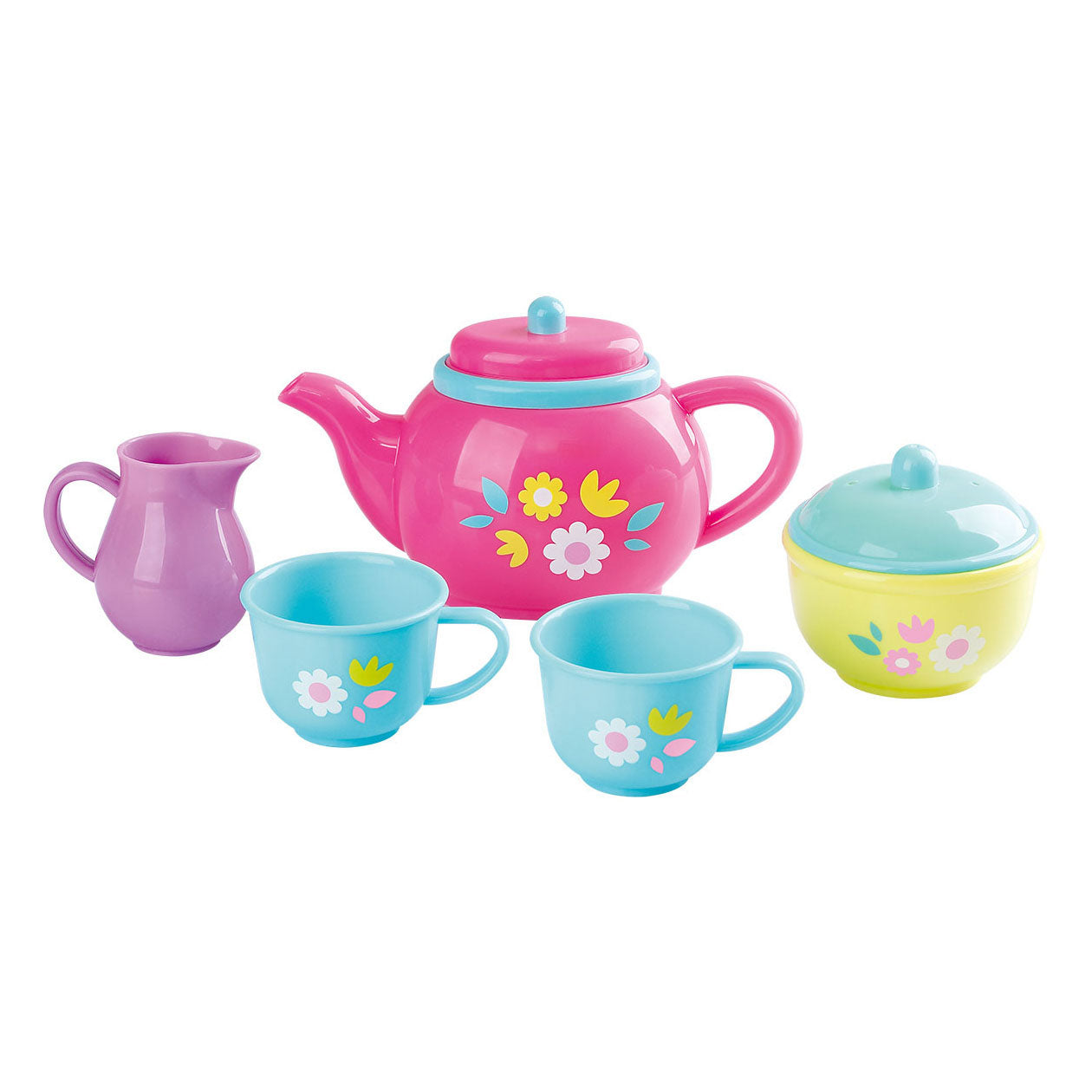 Speel theeservies bloemen speelset, 7dlg.