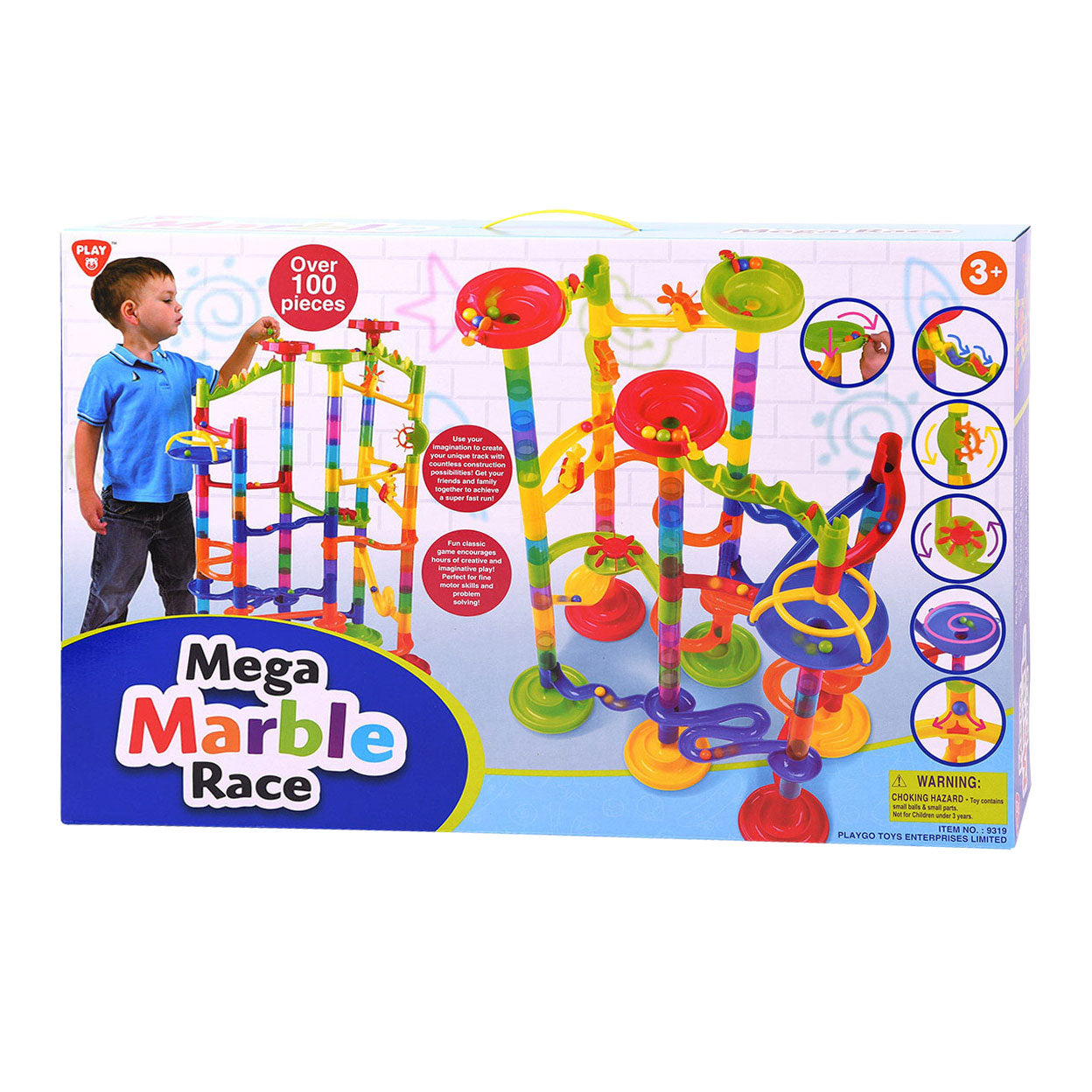 Playgo play knikkerbaan mega race, 100dlg.