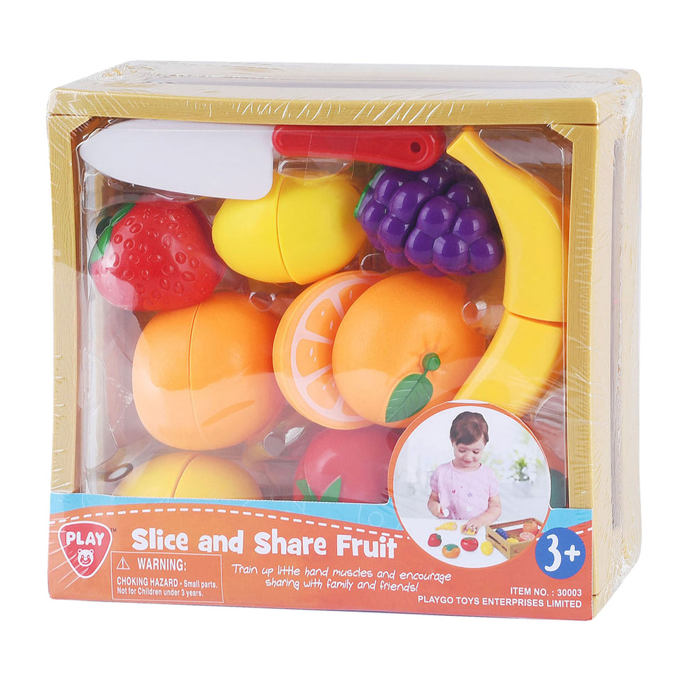 Playgo snijfruit in stevig kunststof mandje.