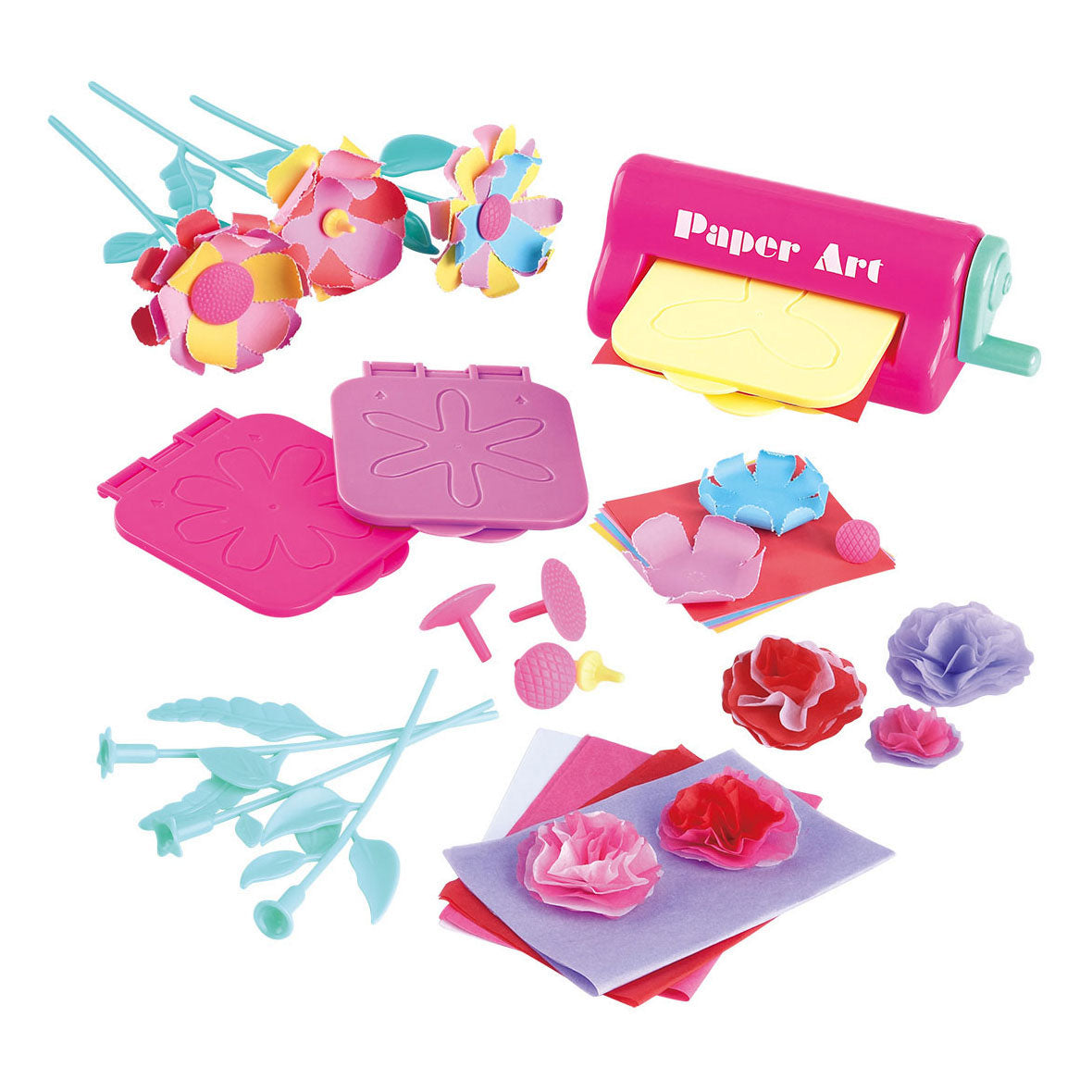 Speel papieren bloemen maken knutselset, 38dlg.
