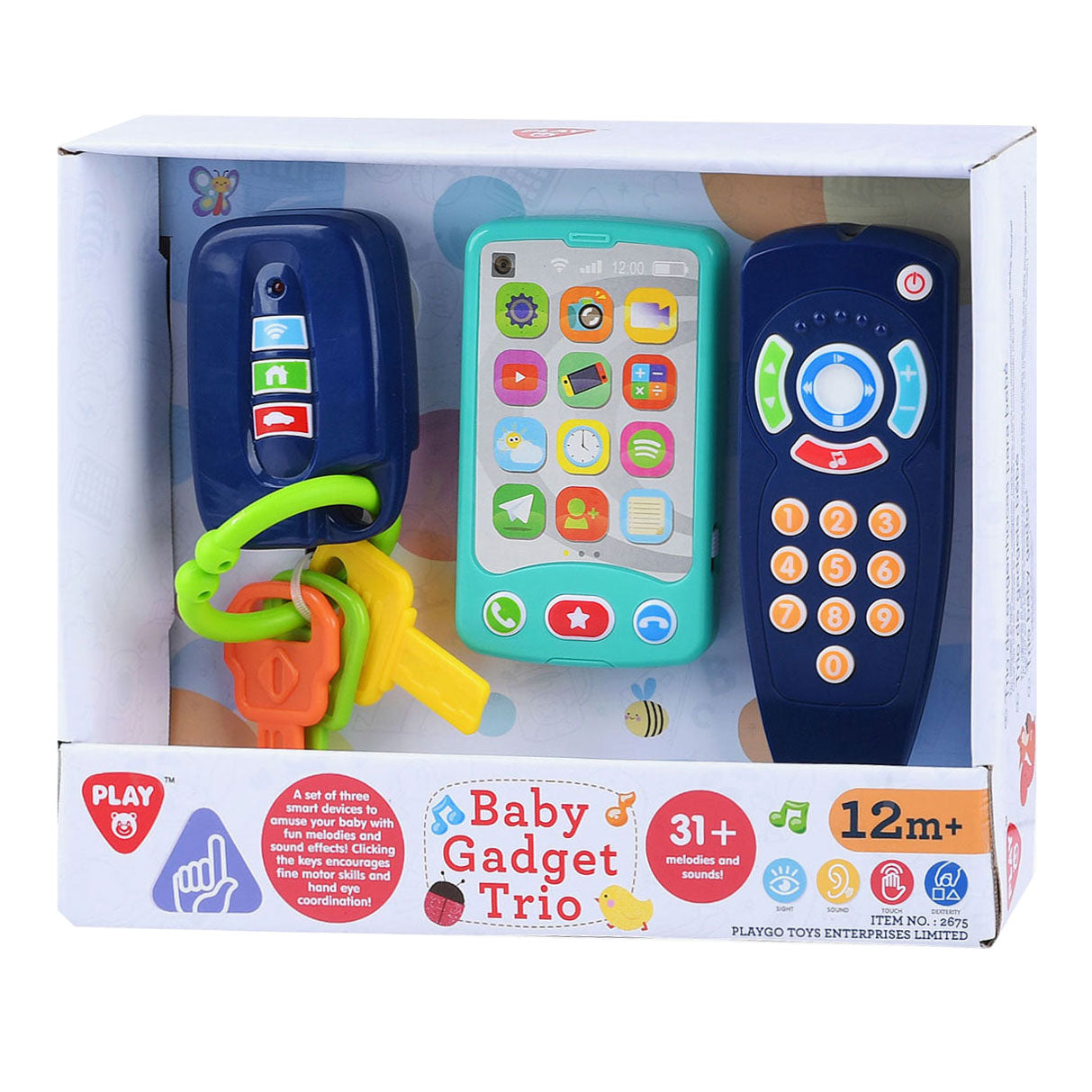 Speel baby speeltjes sleutel, afstandsbediening en telefoon, 3dlg.