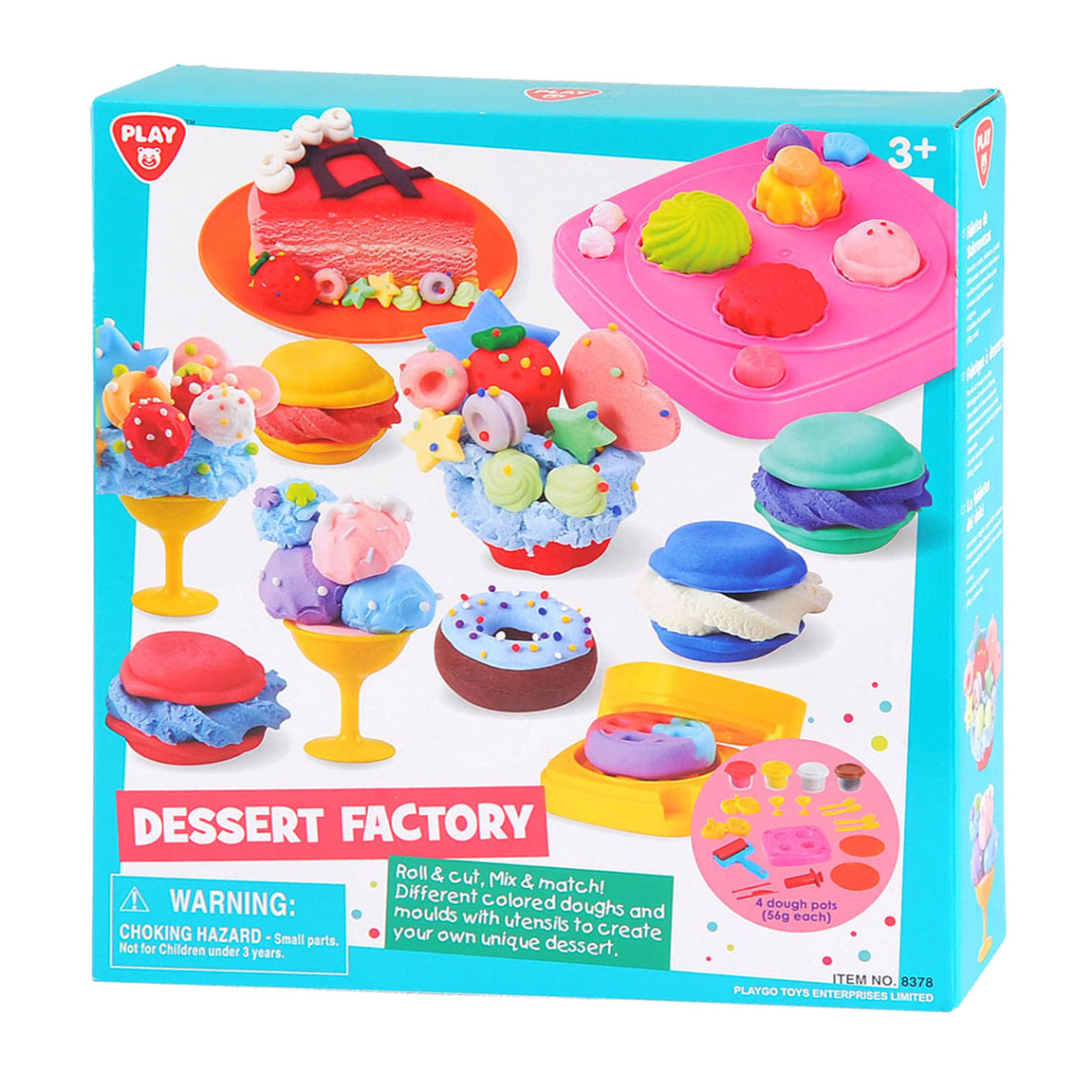 Speel toetjes fabriek kleiset, 4 kleipotjes