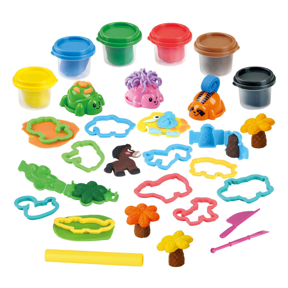 Speel dieren eiland kleiset. 6 kleipotjes