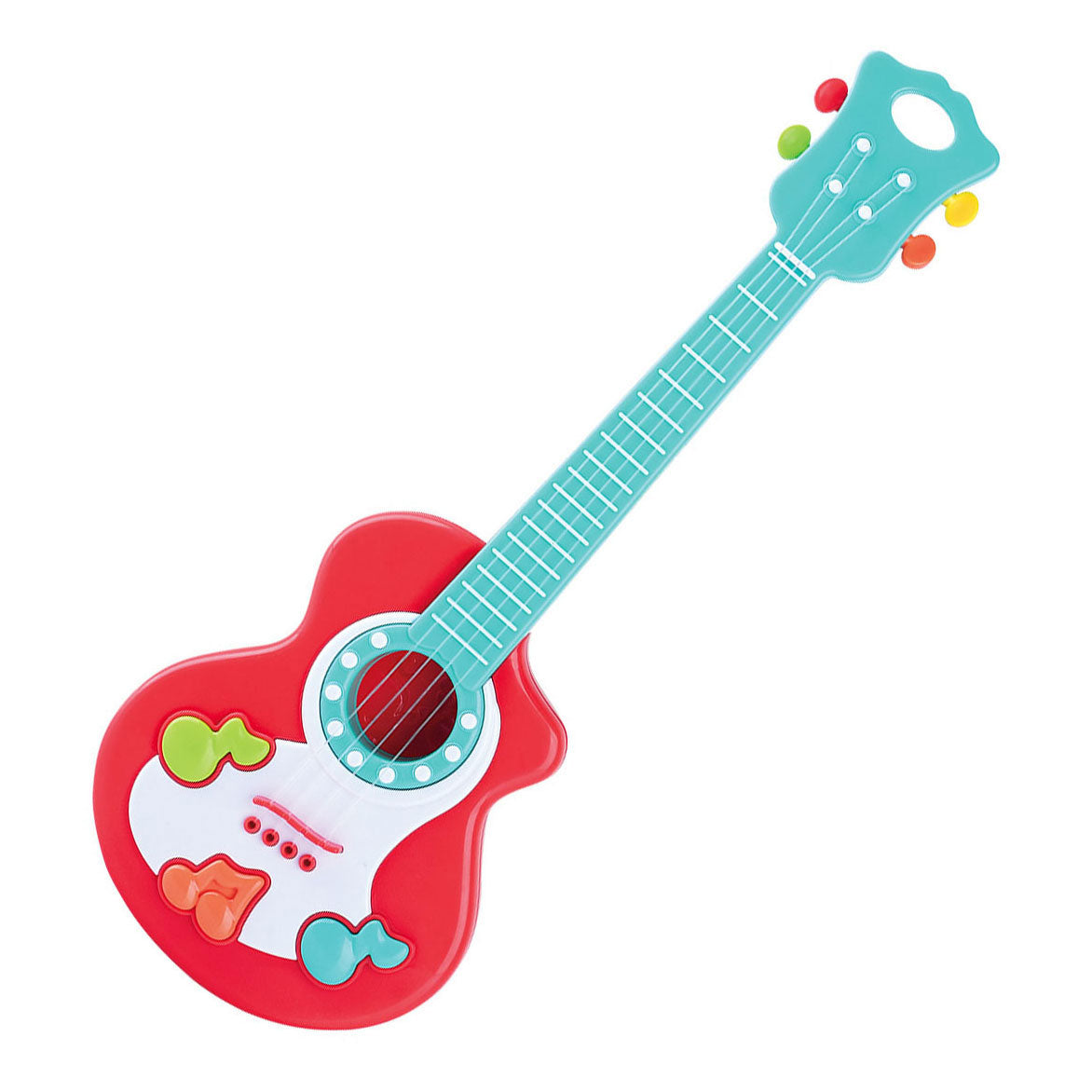 Speel Gitaar met Muzieknoten Rood
