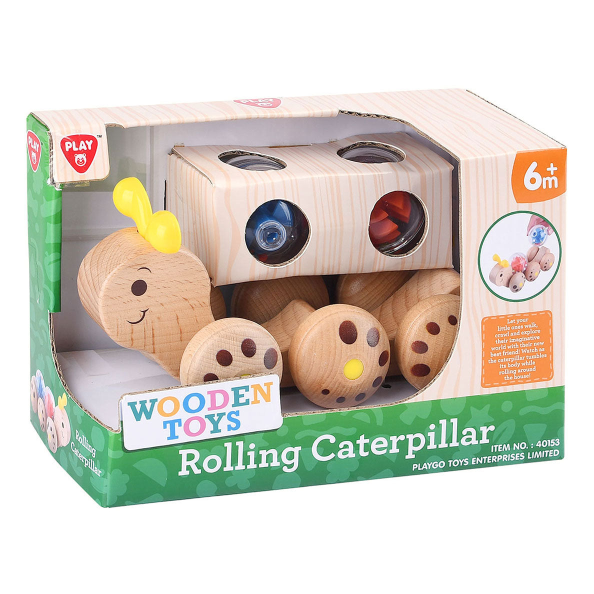 Speel houten rollende rupsen