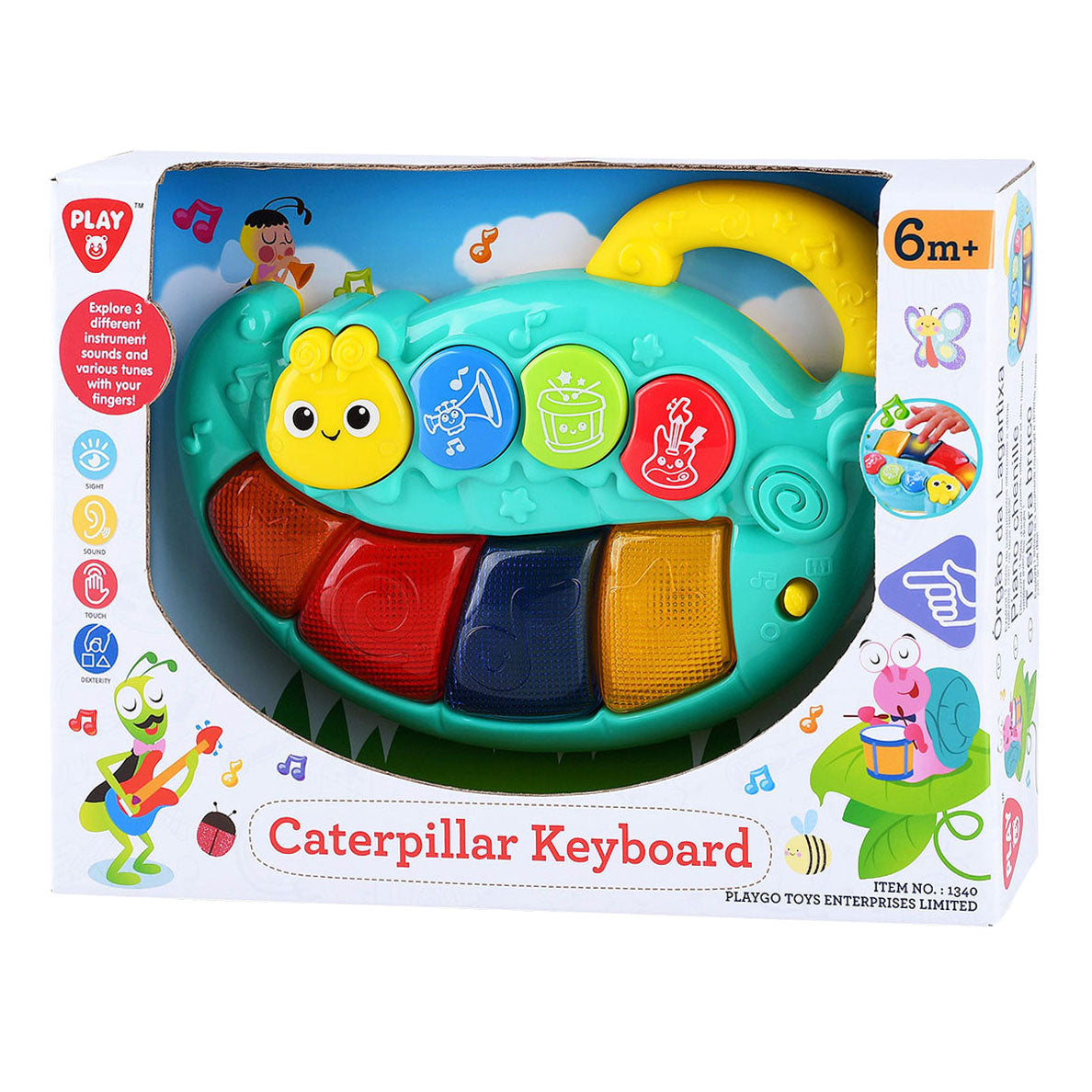 Speel baby toetsenbord rupsen