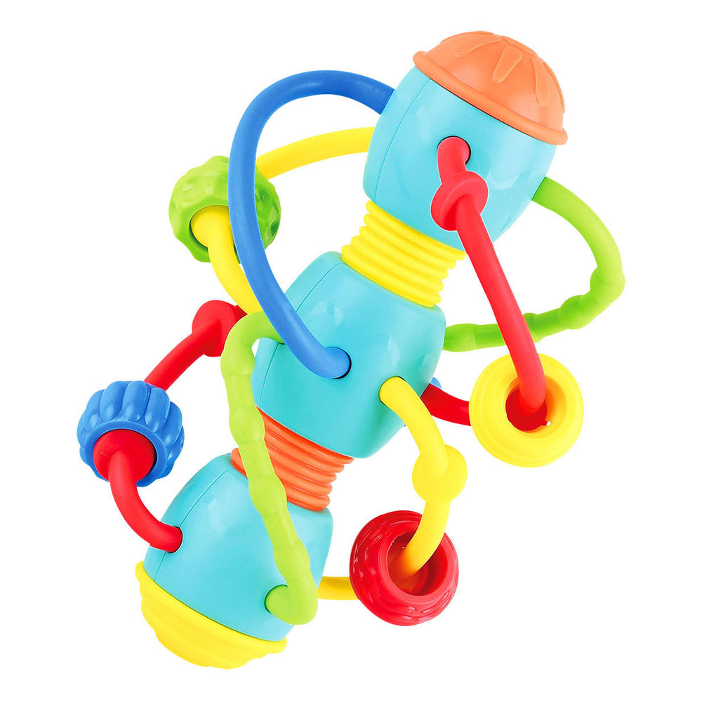 Speel babyspeeltje met ringen en kralen