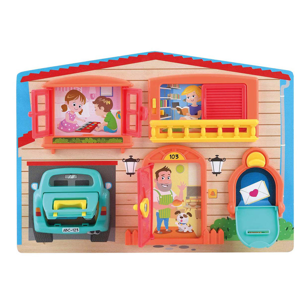 Playgo ontgrendel en ontdek speelbord hout huis