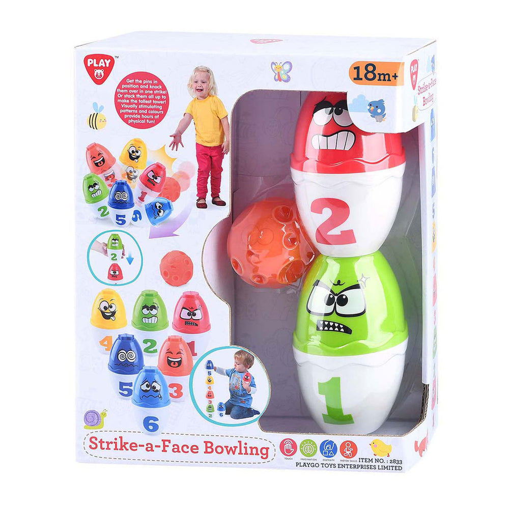 Speel bowling speelset gezichten, 13dlg.