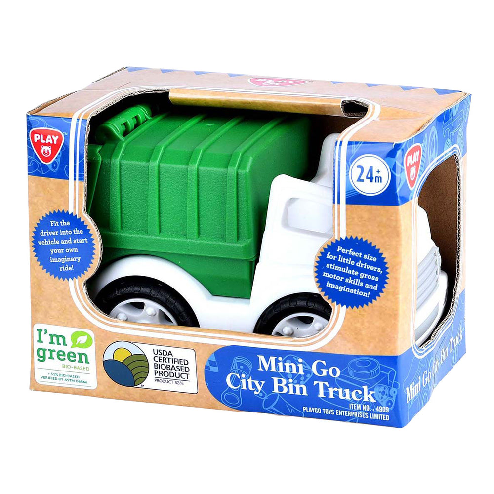 Speel biobased vuilniswagen wit groen