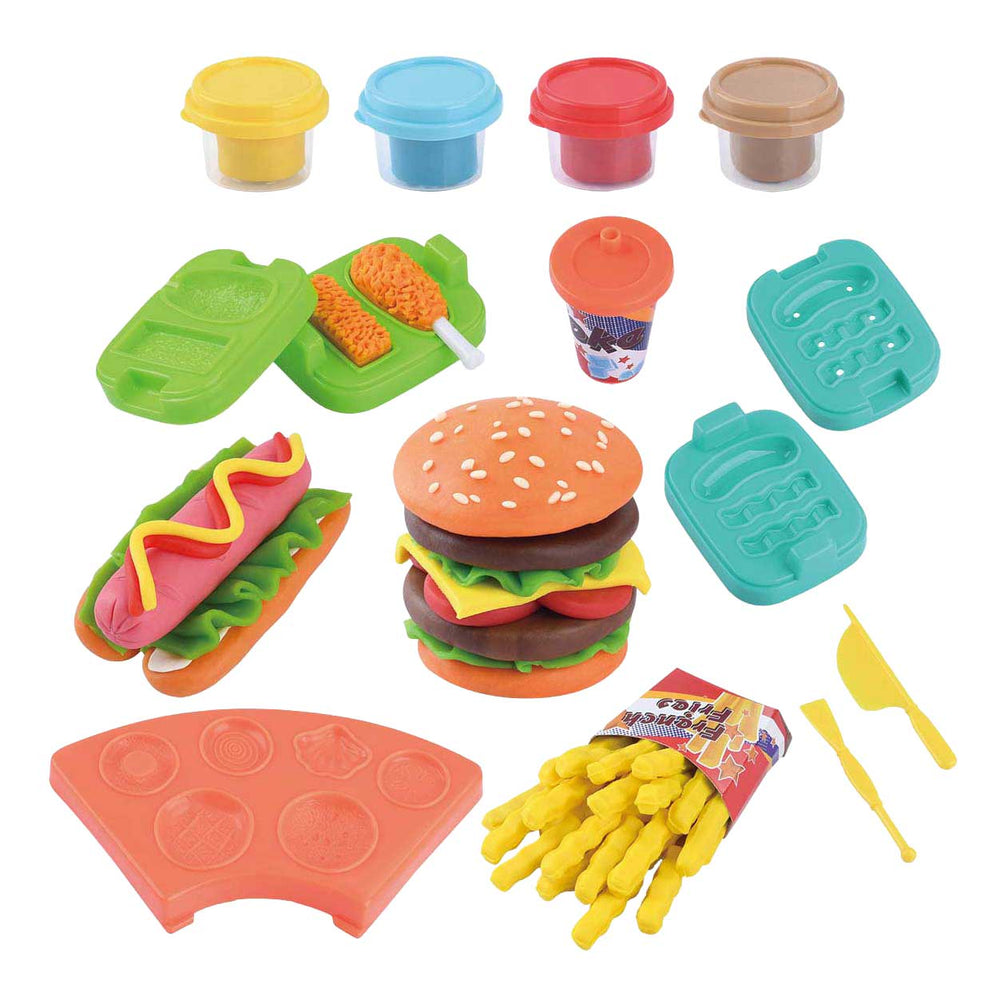 Playgo hamburger kleiset - 4 kleipotjes
